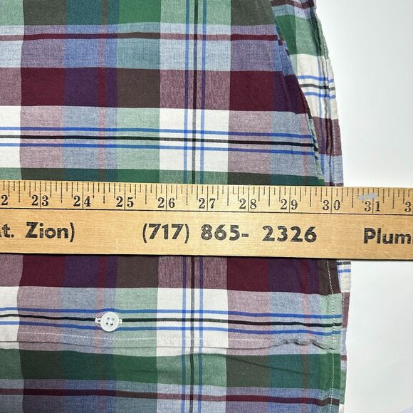 J.Crew Mens Slim Fit Plaid Shirt XL Green Red Blue Button Down Cotton Casual - Picture 6 of 7